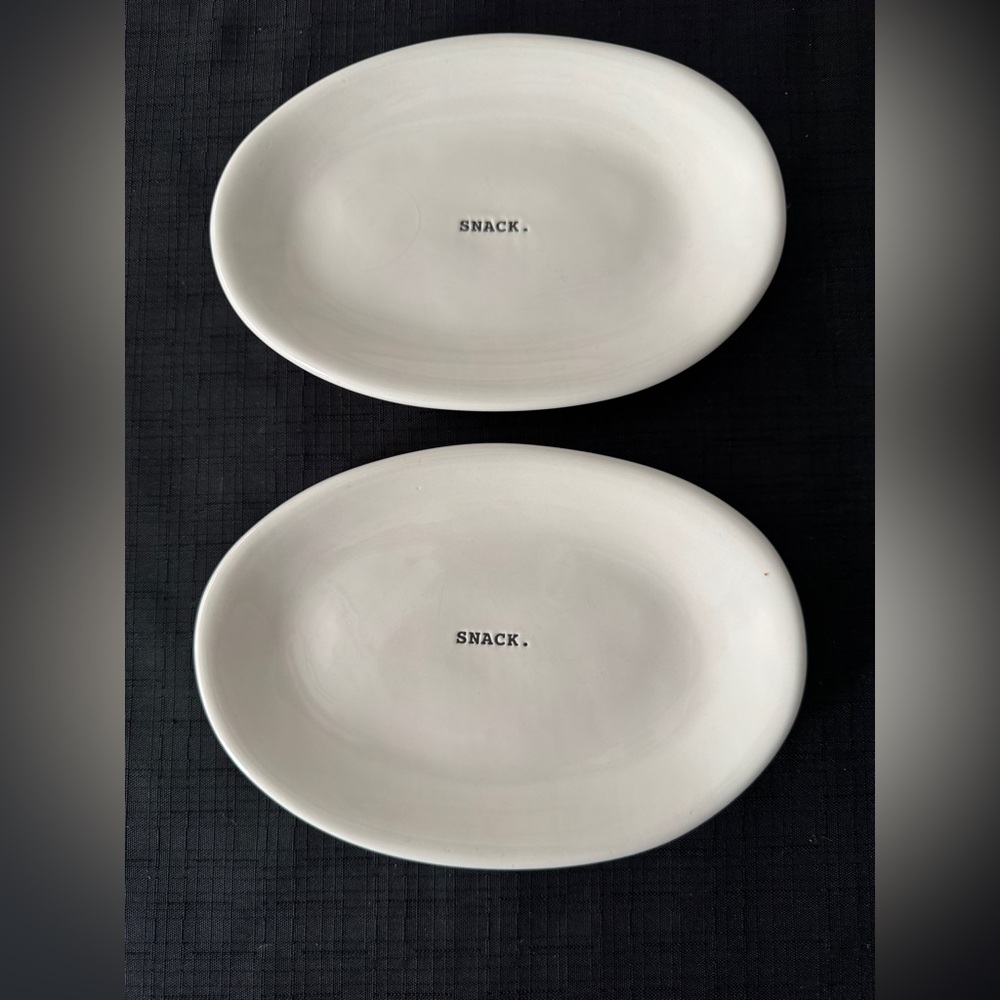 White Ceramic Snack Plates